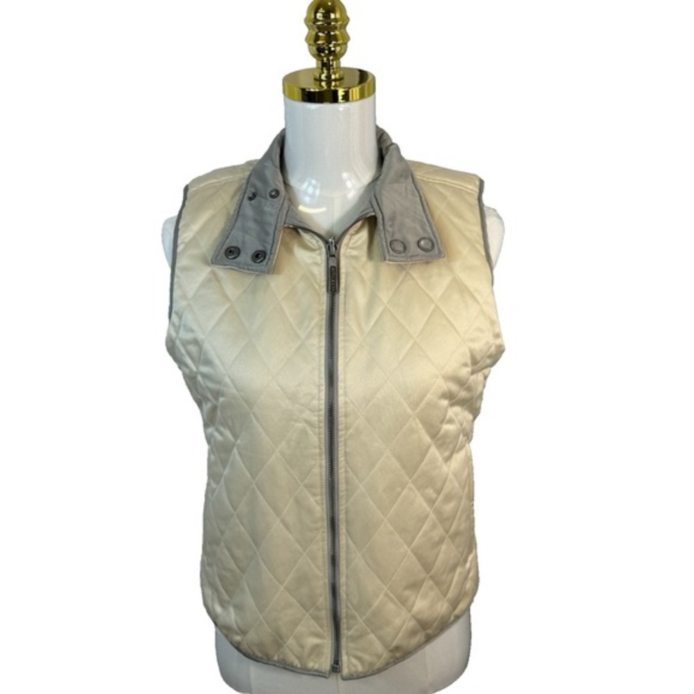 Lauren Ralph Lauren‎ Women's Reversible Quilted Vest Butter Yellow / Gray Small